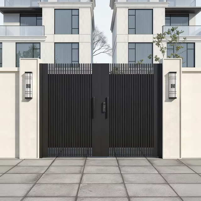 Luxury Villa Electric Aluminum Main Gate Easily Assembled Artistic Design House Gate Hot Sale Home Security Gates Wholesale