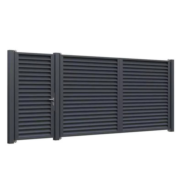 Aluminum Exterior Door Residential Security Metal Gate, Customizable Privacy Single Gate for Backyard Courtyard Gates