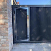 Modern Aluminum Alloy Retractable Courtyard Gate, High-End Villa Garden Entrance Door, Outdoor Art Double Door for Small Yard