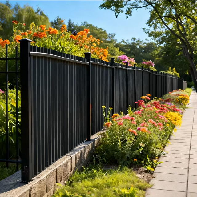 Aluminum Alloy Art Balcony Guardrail & Railing Outdoor Privacy Grid Fence with Sturdy Metal Frame for Villa Courtyard