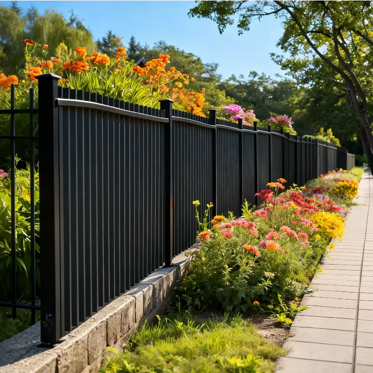Aluminum Alloy Art Balcony Guardrail & Railing Outdoor Privacy Grid Fence with Sturdy Metal Frame for Villa Courtyard