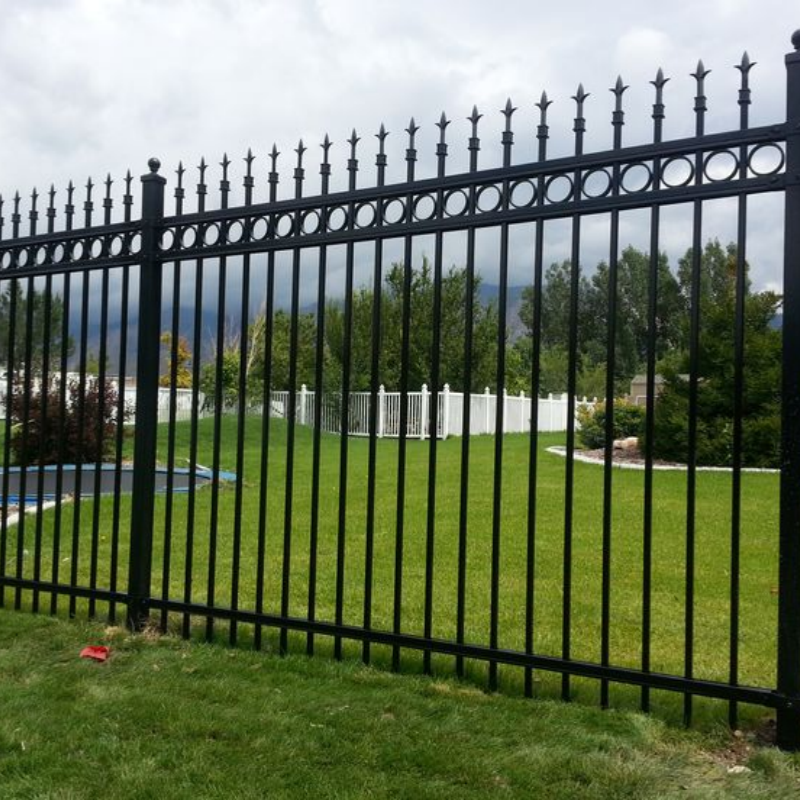 All Weather Resistant Aluminum Fence Railing Sturdy Rustproof Protective Barrier for Exterior Public and Private Areas