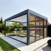 Motorized Waterproof Aluminum Pergola Louvered Design UV Resistant Bioclimatic Powder Coated Outdoor Garden Canopy Custom Size