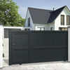 Aluminum Alloy Modern Retractable Courtyard Gate Villa Garden Entrance Door Outdoor Art High End Single Door Small Yard