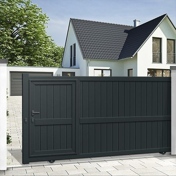 Aluminum Alloy Modern Retractable Courtyard Gate Villa Garden Entrance Door Outdoor Art High End Single Door Small Yard