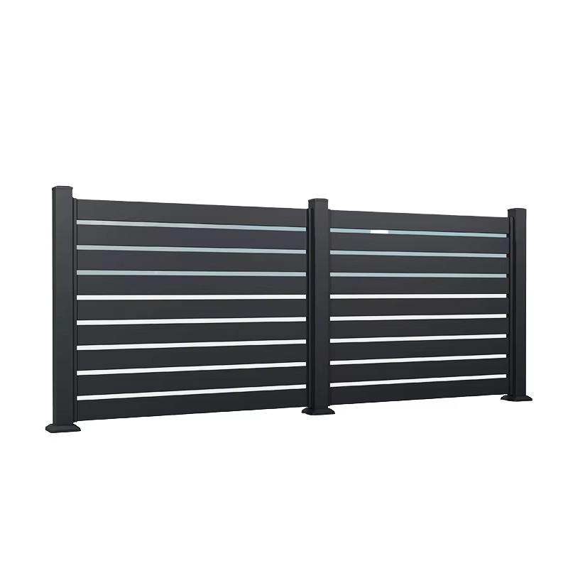 Aluminum Alloy Art Balcony Guardrail & Railing Outdoor Privacy Grid Fence with Sturdy Metal Frame for Villa Courtyard