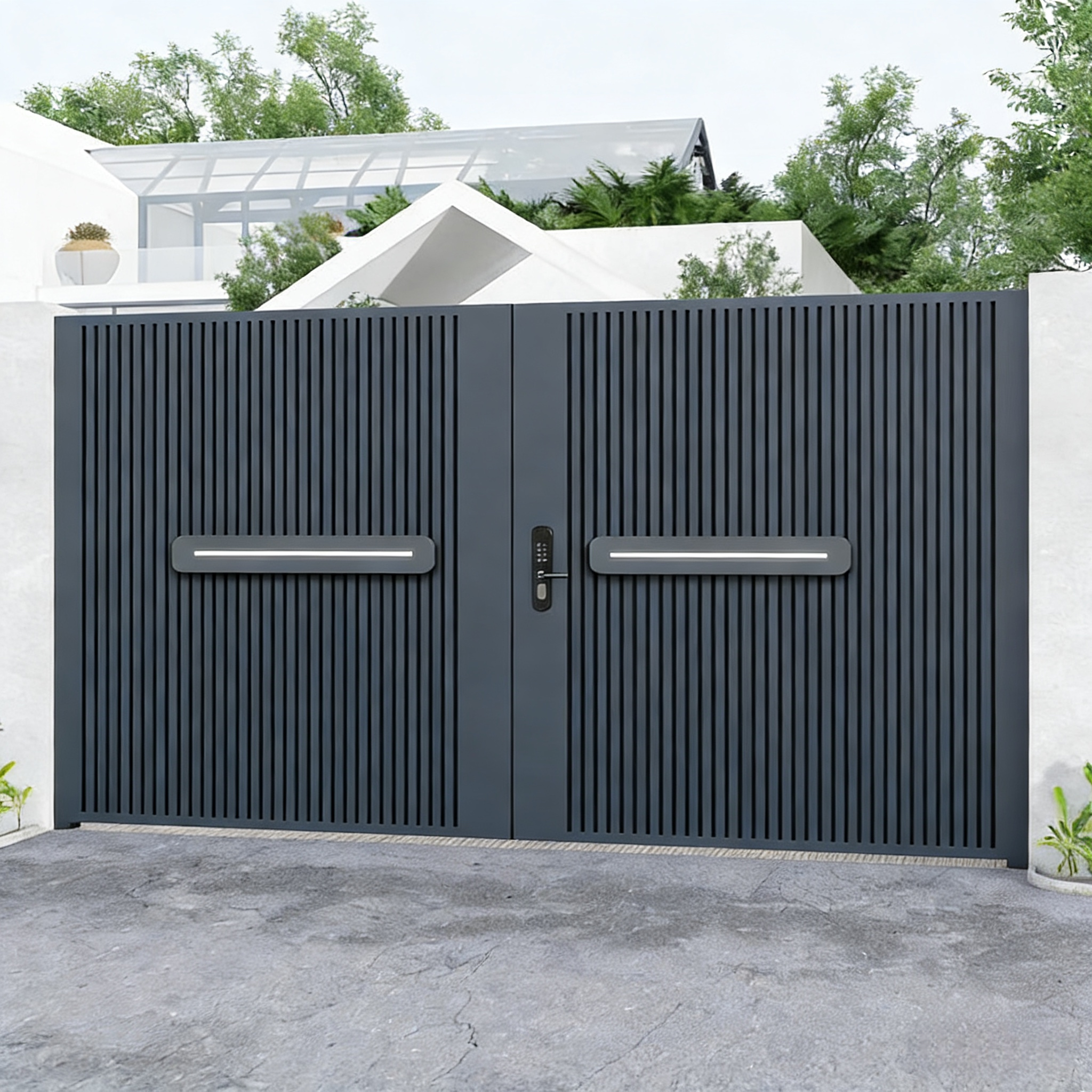 High Quality Decorative Ornamental Aluminum Gate with Elegant Pattern for Residential Driveway
