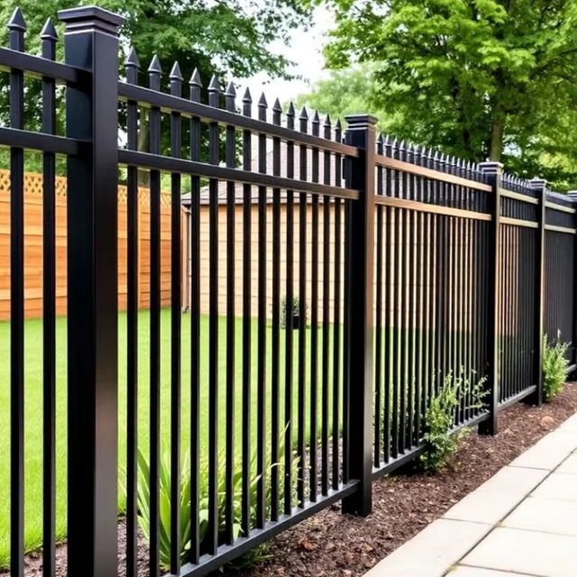 Modern Art Aluminum Alloy Railing Villa Courtyard Fence Outdoor Balcony Stair Safety Guardrail Artificial Garden Fence