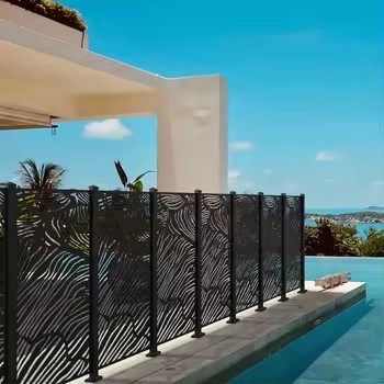 Aluminum Art Pool Fence Anti-Rust Safety Aluminum Alloy Swimming Pool Guardrail for Villa Outdoor