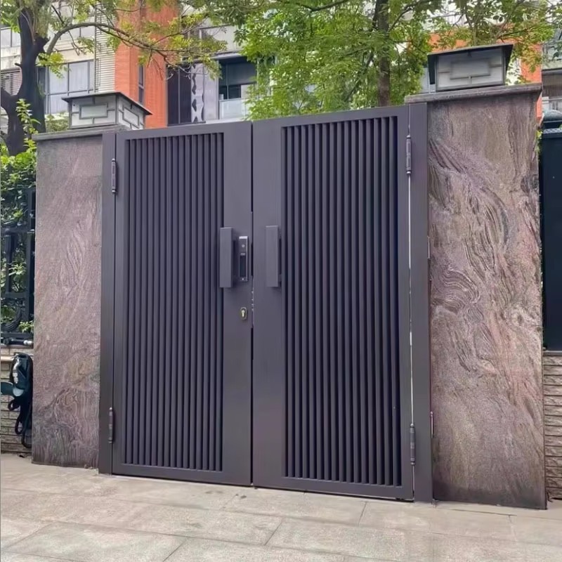 Rustproof Solid Aluminum Alloy Gate Custom Height Width Plate Thickness for Villa Courtyard Driveway Entrance