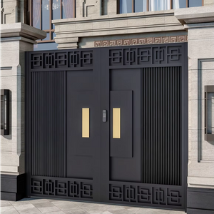 Modern Aluminum Security Entrance Gate Weatherproof Powder Coated for Home Garden Aluminum Doors Exterior